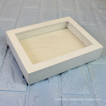 high quality 3D 8*10 white wood shadow box frame for art and insect specimen